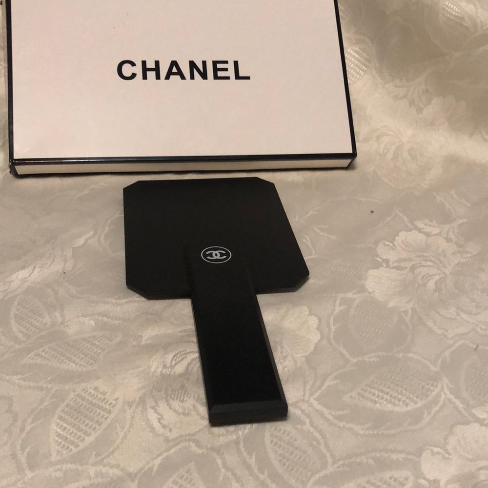CHANEL Sleek Black Hand Mirror